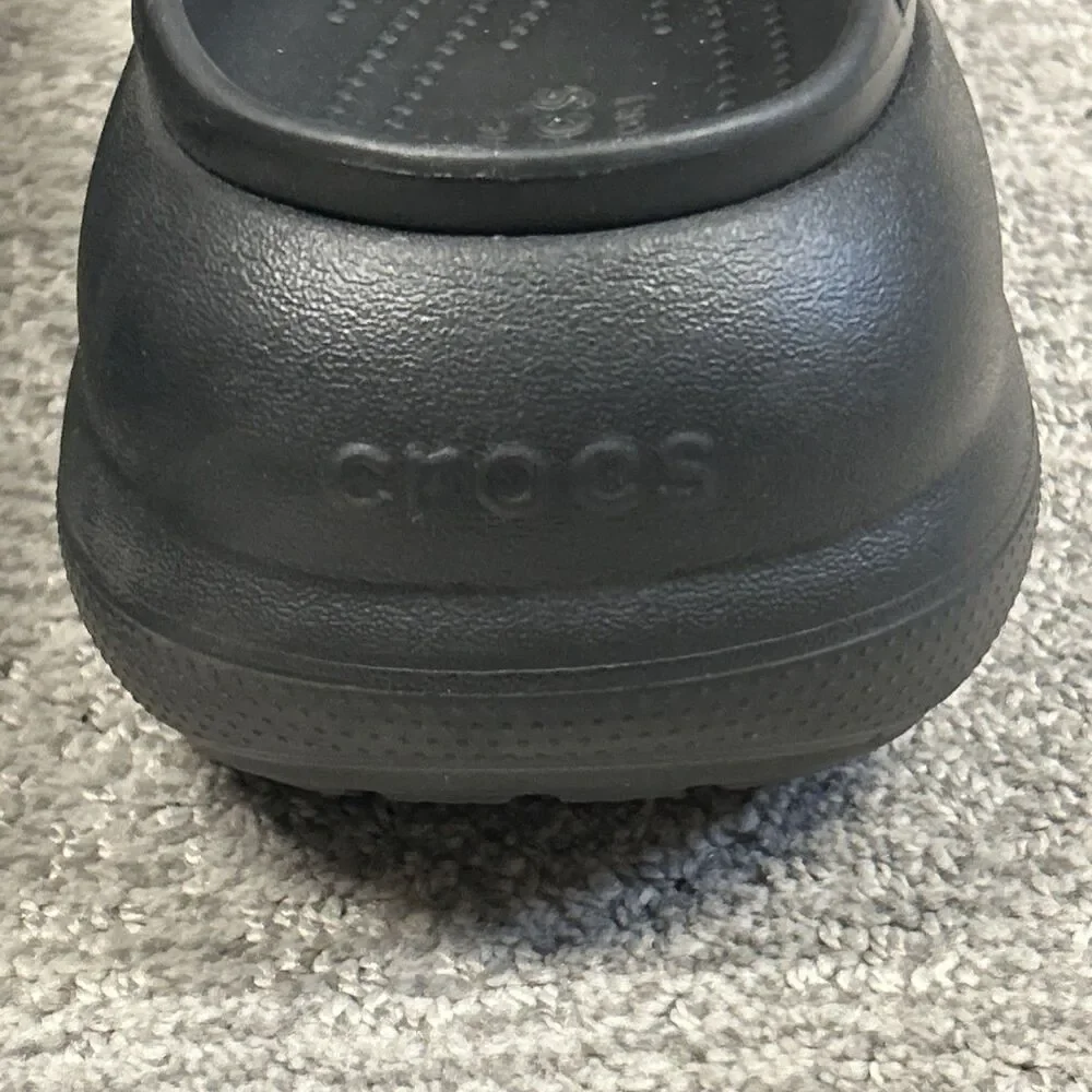 Crocs Classic Crush Slide Mens 11 Black Unisex Platform Beach Summer Sandals
